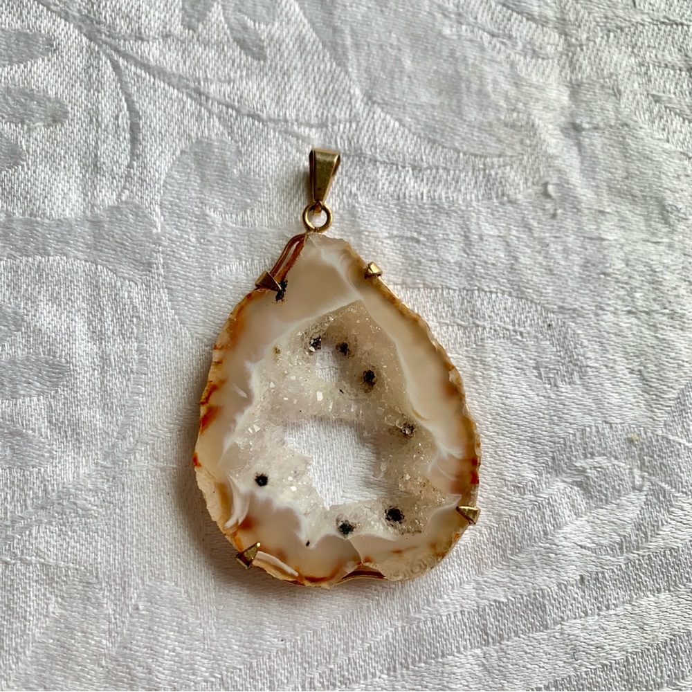 Agate Geode Slice Pendant